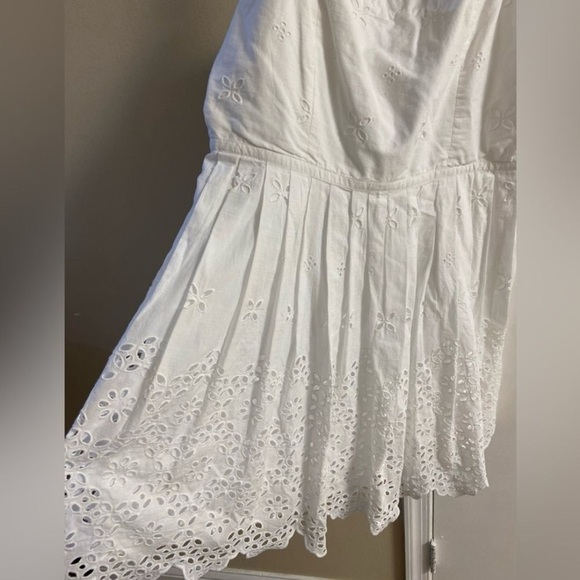 LOFT White Eyelet corset Mini Dress Sz 16 New - Picture 5 of 9